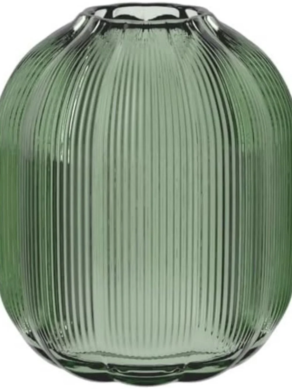Handmade Green Glass Vase, 7.5 in, Dishwasher Safe, Mouth-Blown, Floral Decor